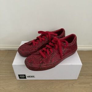 Vans x Opening Ceremony Snakeskin Patterned Sneakers, Red, Size EU 39.5